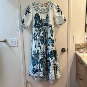 Farm Rio Printed Long Dress - Size Small